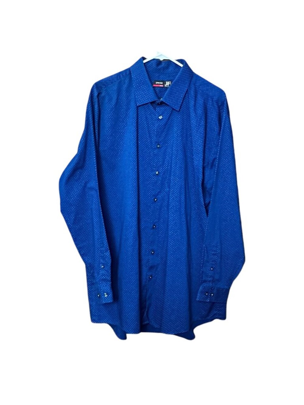 J. Ferrar Mens Slim Fit Stretch Blue Long Sleeve Button-Up Shirt XXL